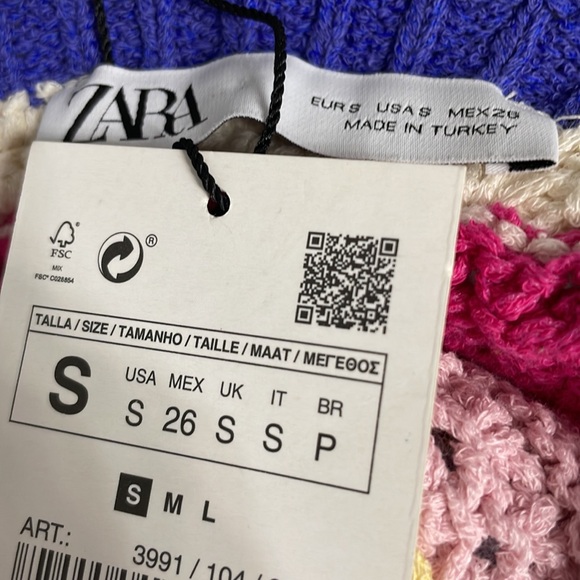 🌟HOST PICK 6/25!🌟 NWT rare HTF Zara multicolor ruffle knit crochet top! Size S - Picture 6 of 9